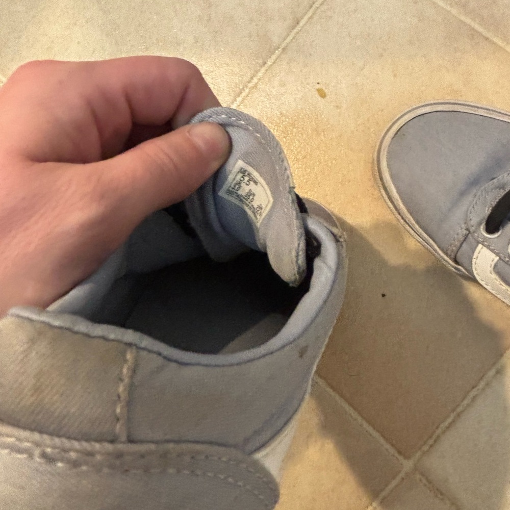 Vans Kids Gray and White Sneakers